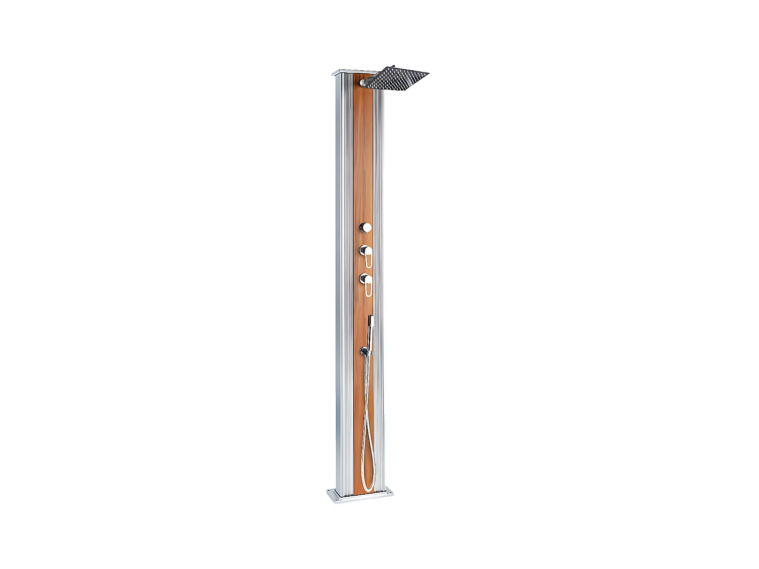 Dada Straight 40L Outdoor Hybriddusche - 32.4x14x228cm - Warm-/Kaltwasseranschlüsse - Abnehmbare Handbrause - Anti-Kalk