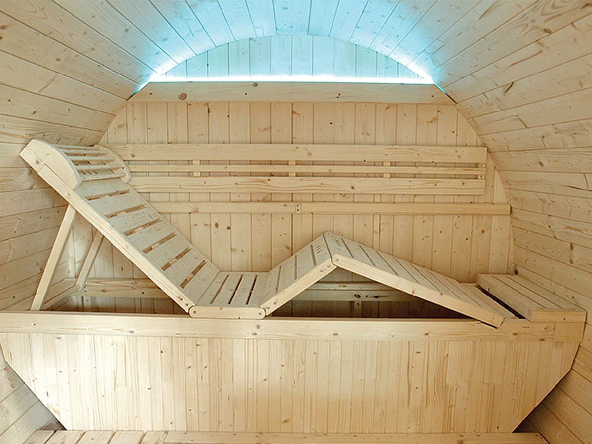 Sauna Gaïa Holl's Cabina de vapor Exterior Abeto - Iluminación Interior Terraza bancos - Luna - Paquete de accesorios incluido