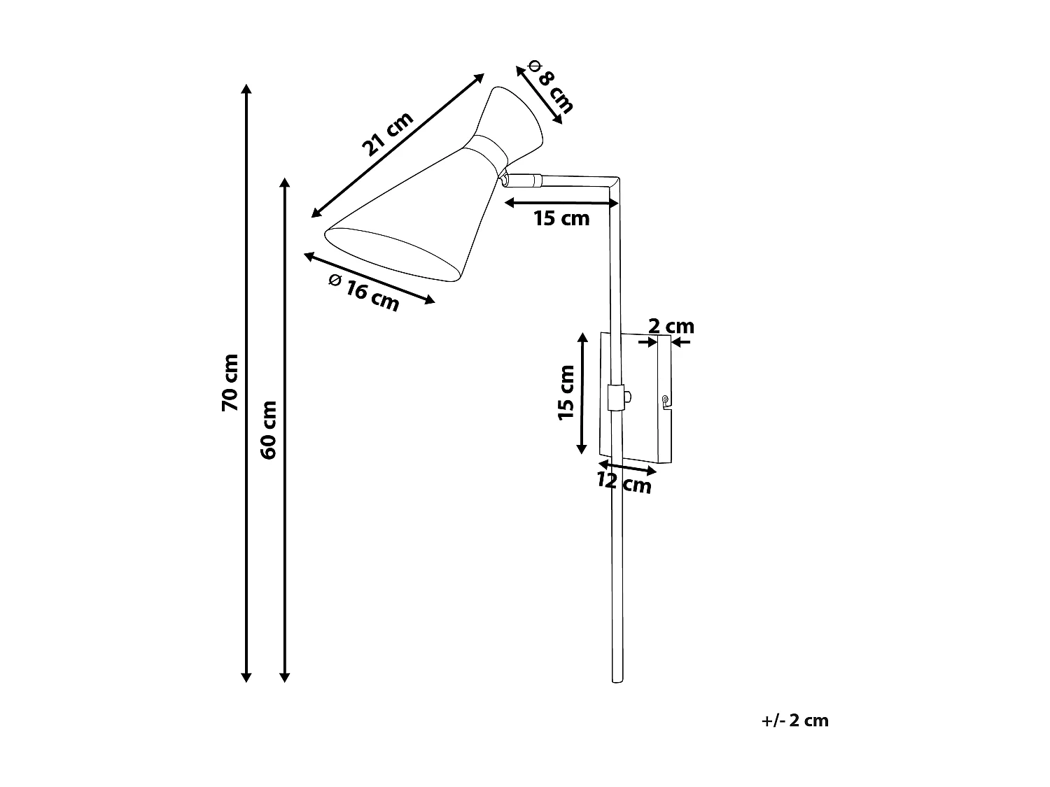Wandlamp MELAWI Verstelbaar Metaal Wit