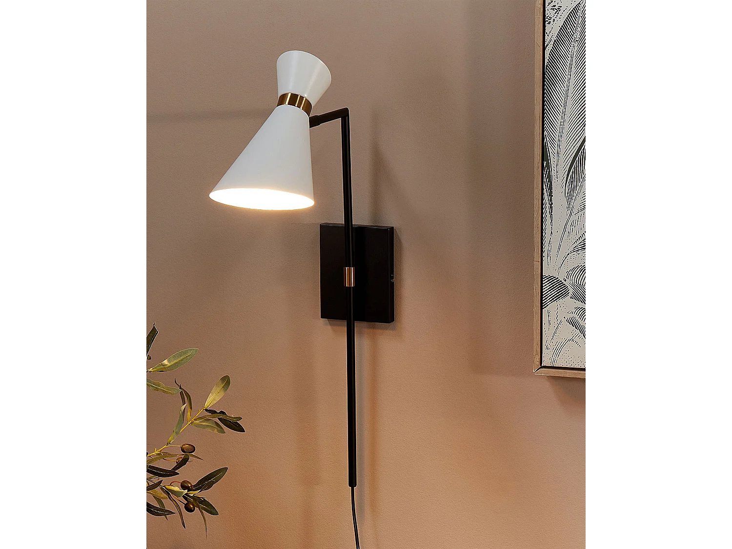 Lampe murale MELAWI Réglable Métal Blanc