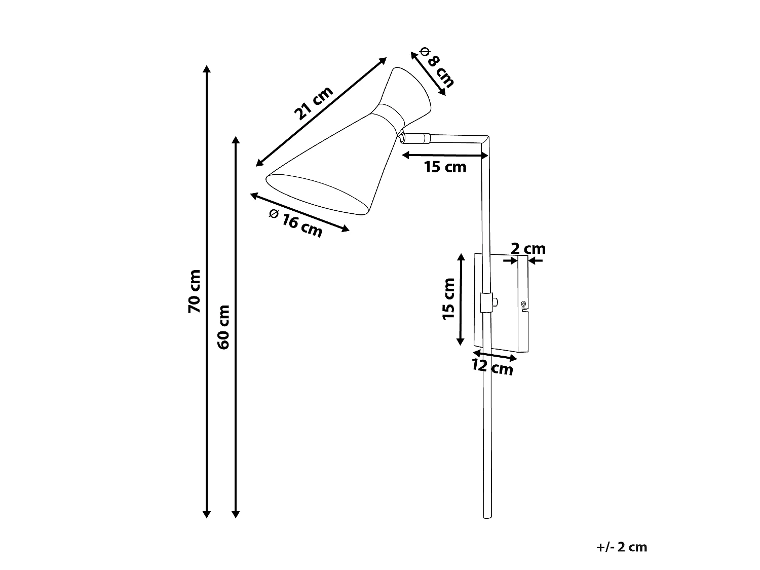 Wandlampe MELAWI verstellbar Metall Weiss