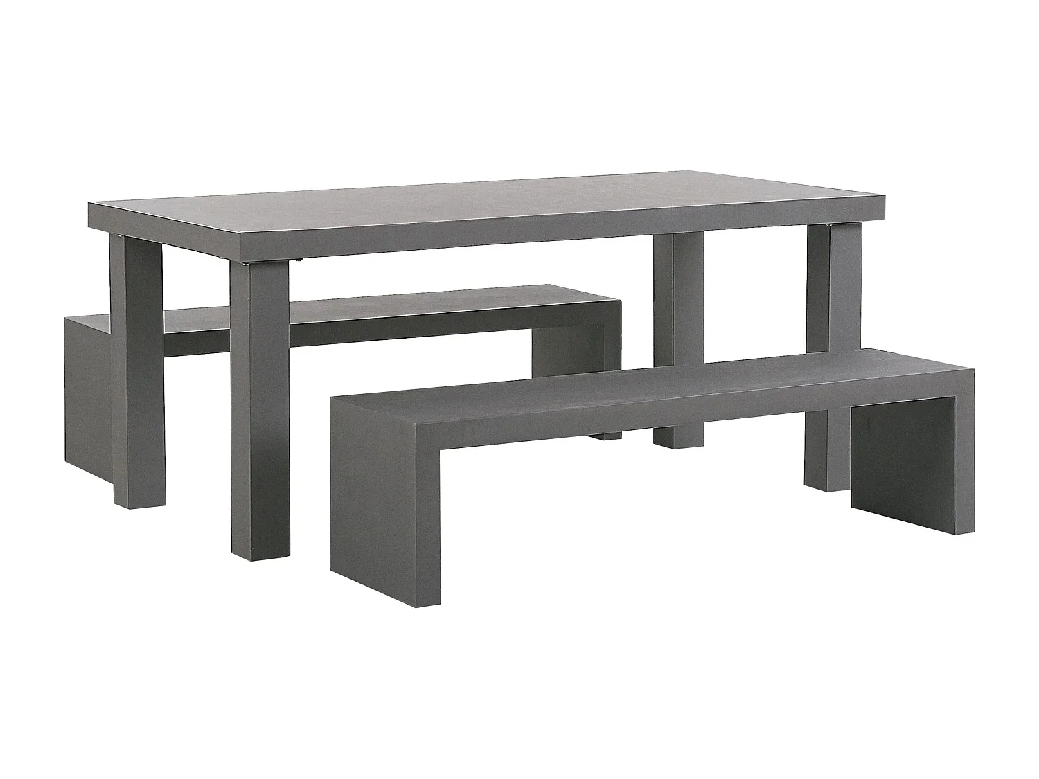 Salle à manger de jardin avec bancs 4 places TARANTO Béton Gris