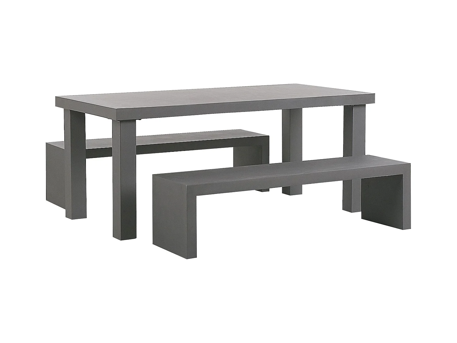 Salle à manger de jardin avec bancs 4 places TARANTO Béton Gris