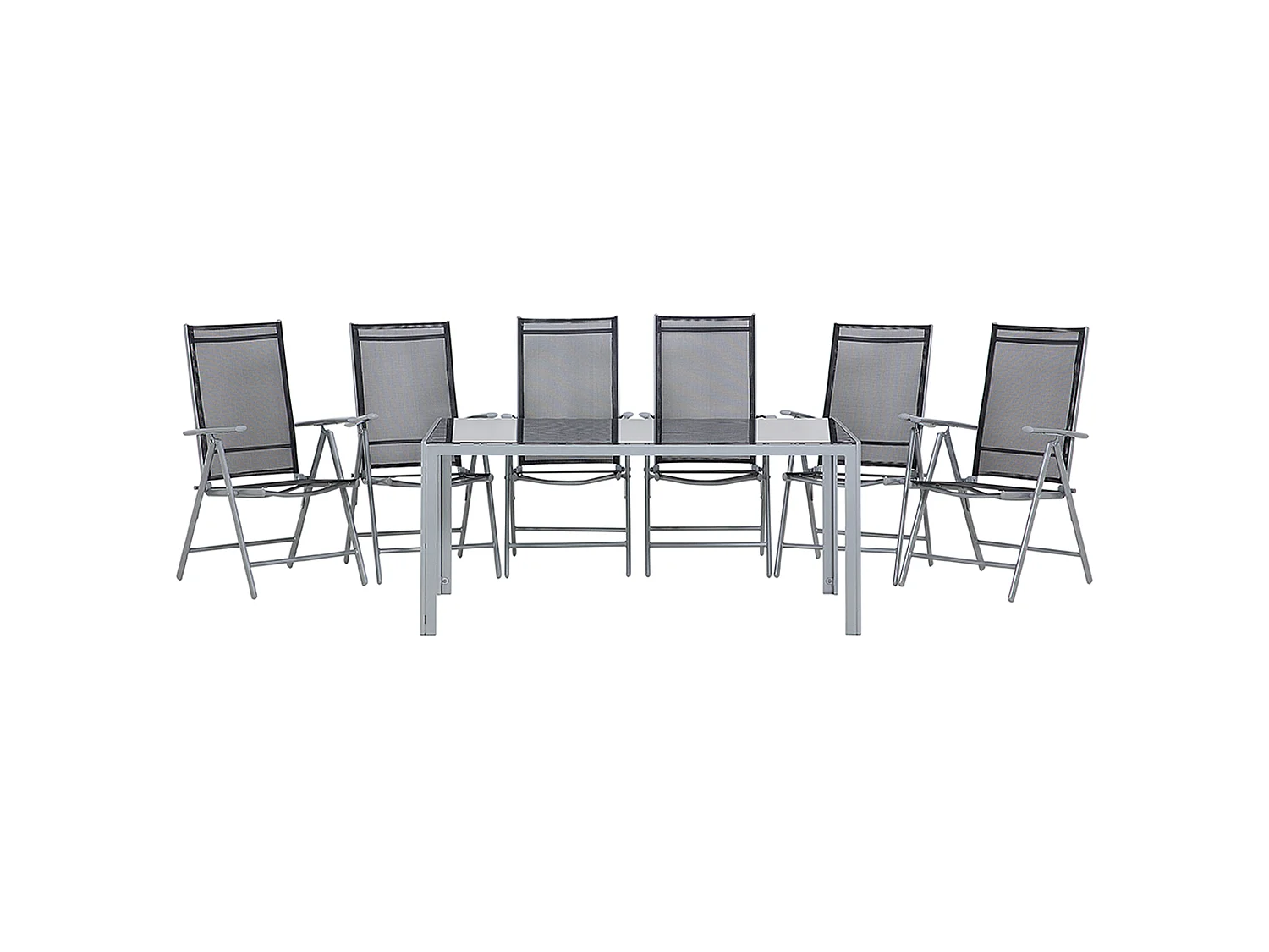 Garden Dining Set 6 Seater CATANIA Black