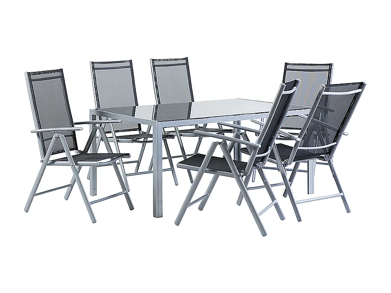 Salle à manger de jardin 6 places CATANIA Noir