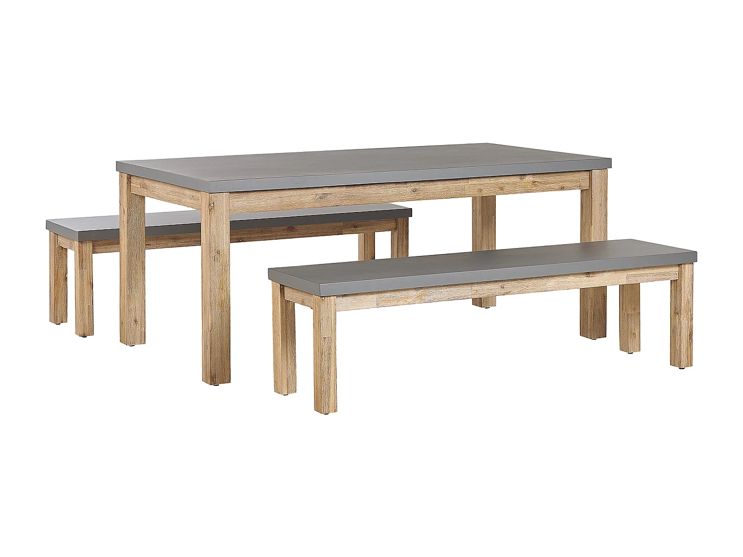 Set da pranzo da giardino con panche 6 posti OSTUNI Cemento Grigio