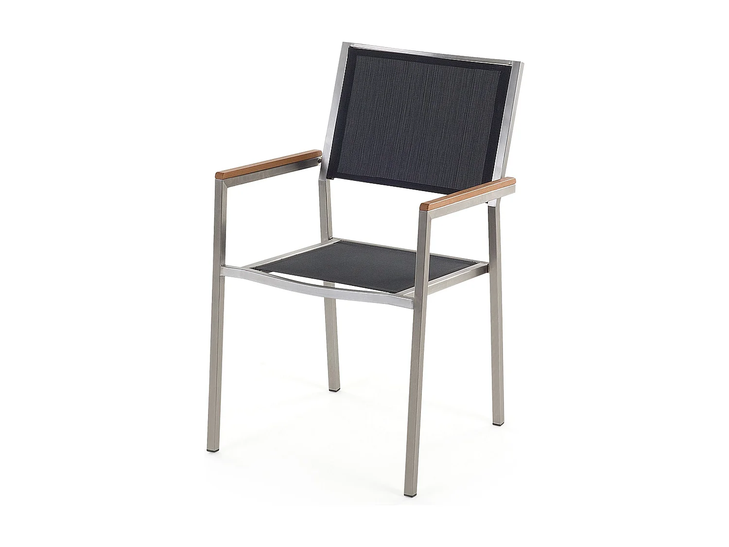 Modernes Gartenmöbel Set Tisch 180cm Eukalyptusholz 6 Stühle in Schwarz Grosseto