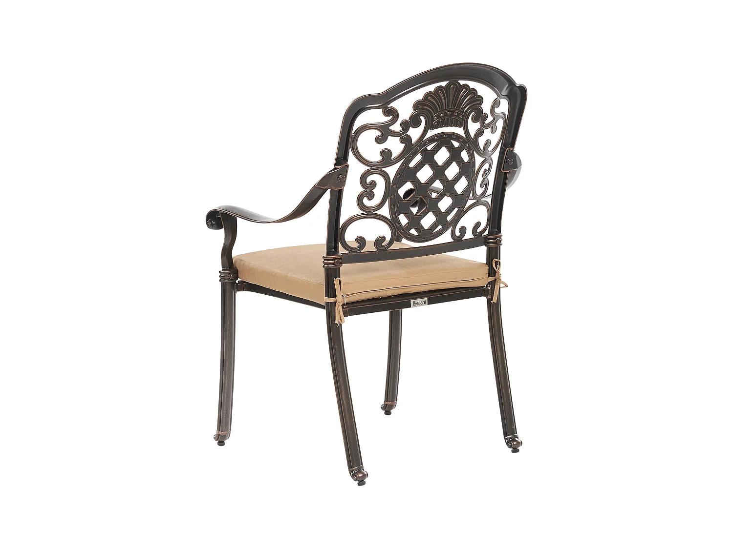 Set da pranzo da giardino 4 posti SALENTO con cuscini Metallo Marrone scuro