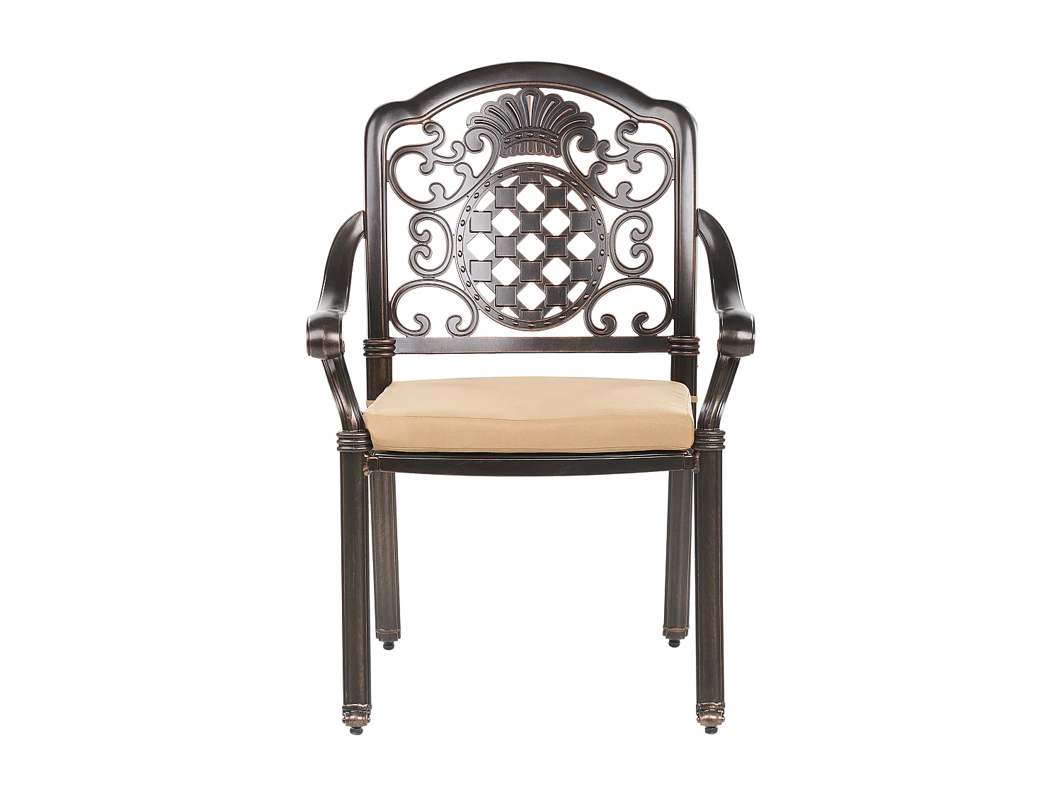 Conjunto de refeições de jardim 4 lugares SALENTO com almofadas Metal Castanho escuro