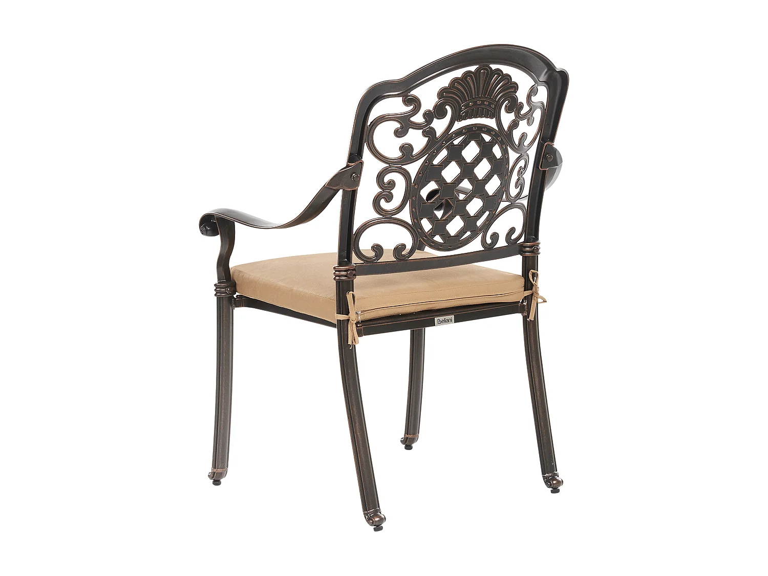 Conjunto de refeições de jardim 4 lugares SALENTO com almofadas Metal Castanho escuro