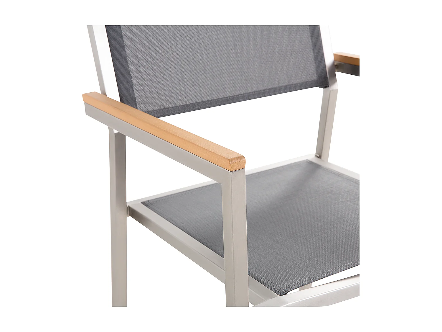 Modernes Gartenmöbel Set Tisch 180 cm in Schwarz 6 Stühle in Grau Grosseto