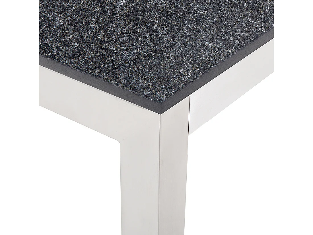 Modernes Gartenmöbel Set Tisch 180 cm in Schwarz 6 Stühle in Grau Grosseto