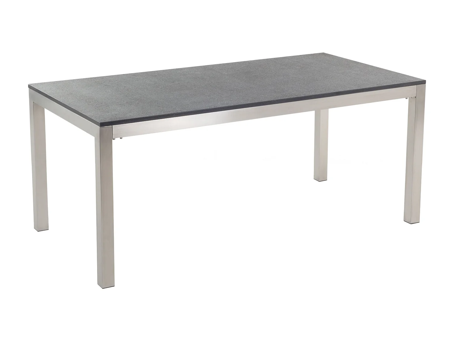 Set da pranzo da giardino 6 posti GROSSETO Granito fiammato Nero/ Grigio