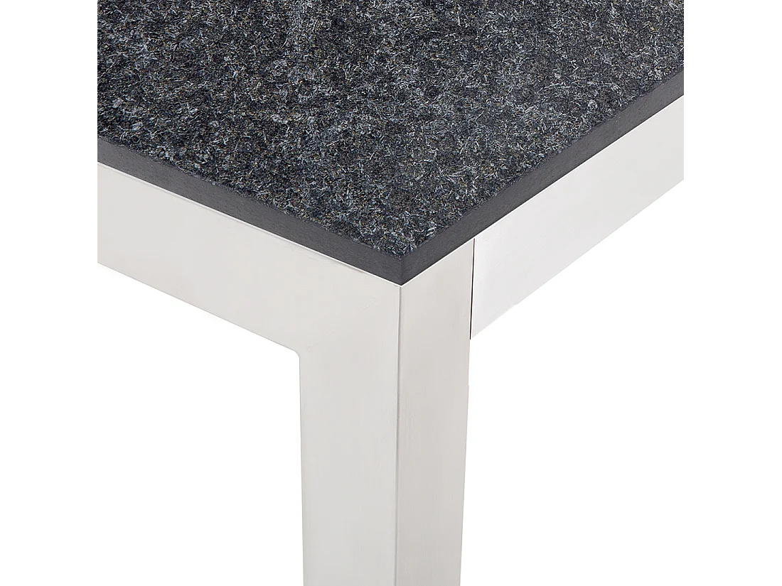 Set da pranzo da giardino 6 posti GROSSETO Granito fiammato Nero/ Grigio