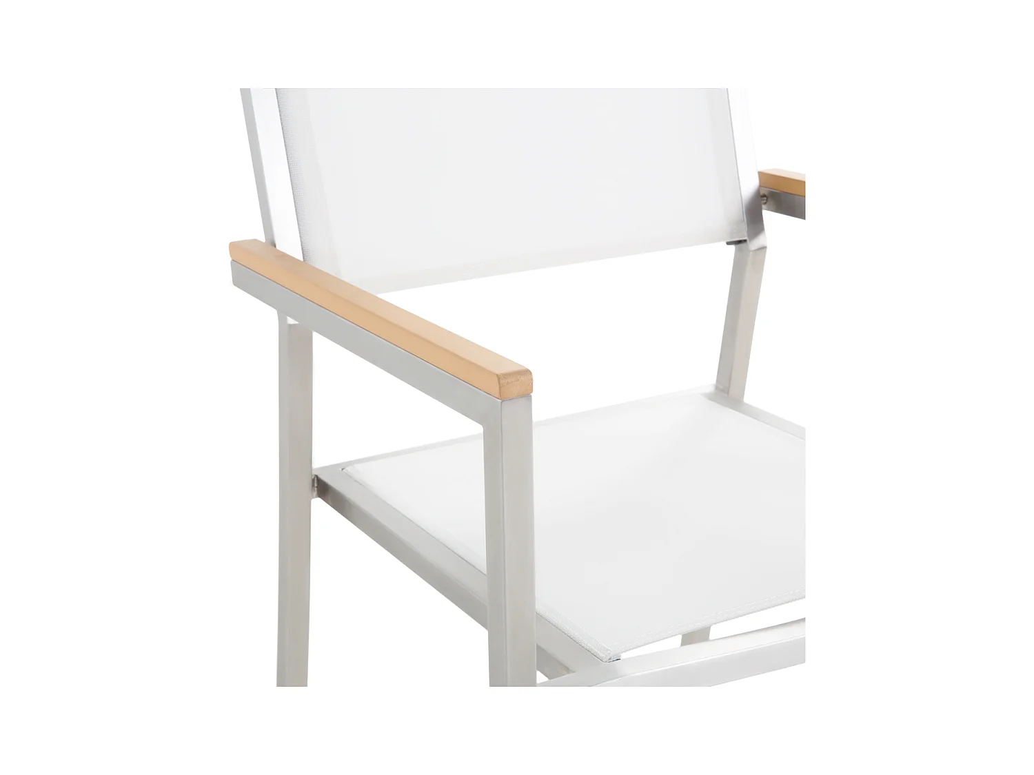 Conjunto de comedor exterior 6 plazas GROSSETO Madera de eucalipto Marrón/Blanco