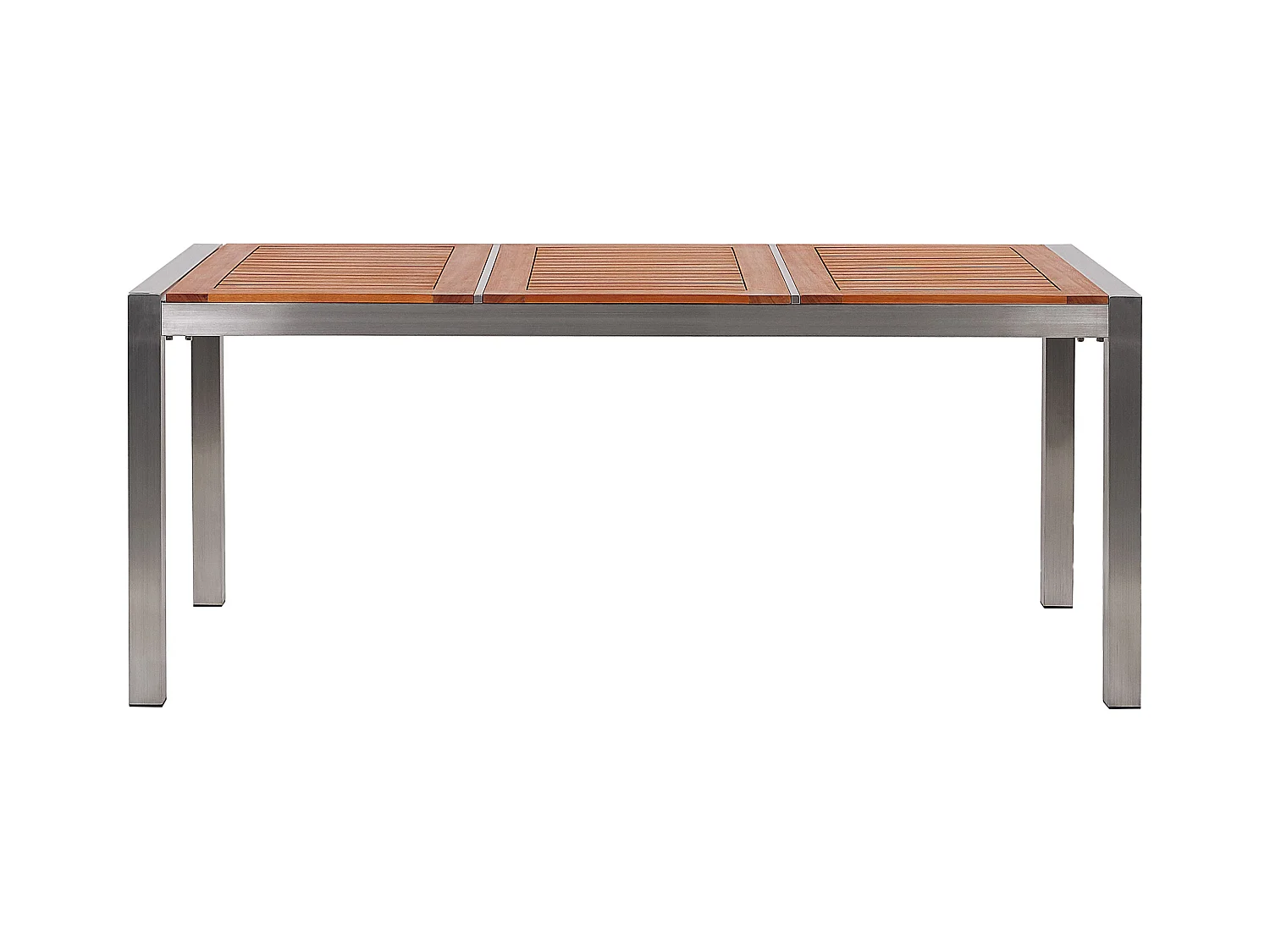 Conjunto de comedor exterior 6 plazas GROSSETO Madera de eucalipto Marrón/Blanco