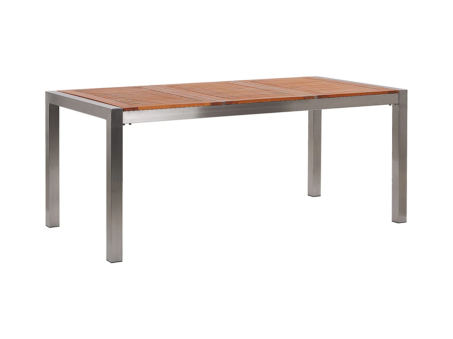 Conjunto de comedor exterior 6 plazas GROSSETO Madera de eucalipto Marrón/Blanco