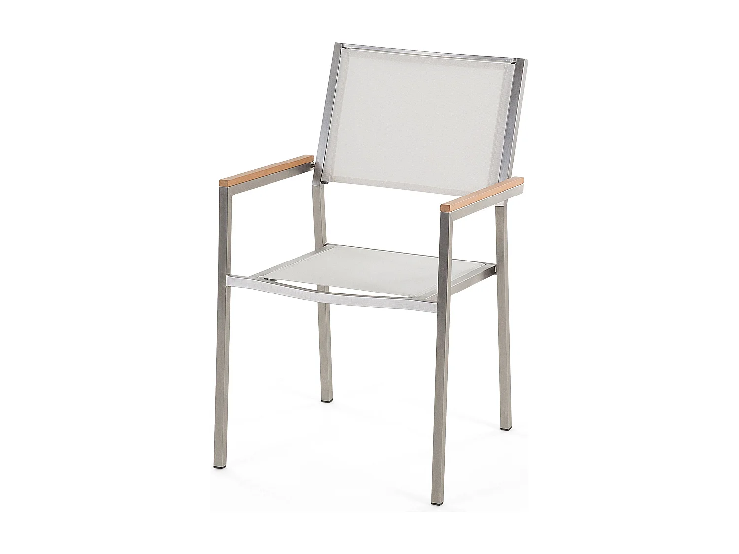 Conjunto de comedor exterior 6 plazas GROSSETO Madera de eucalipto Marrón/Blanco