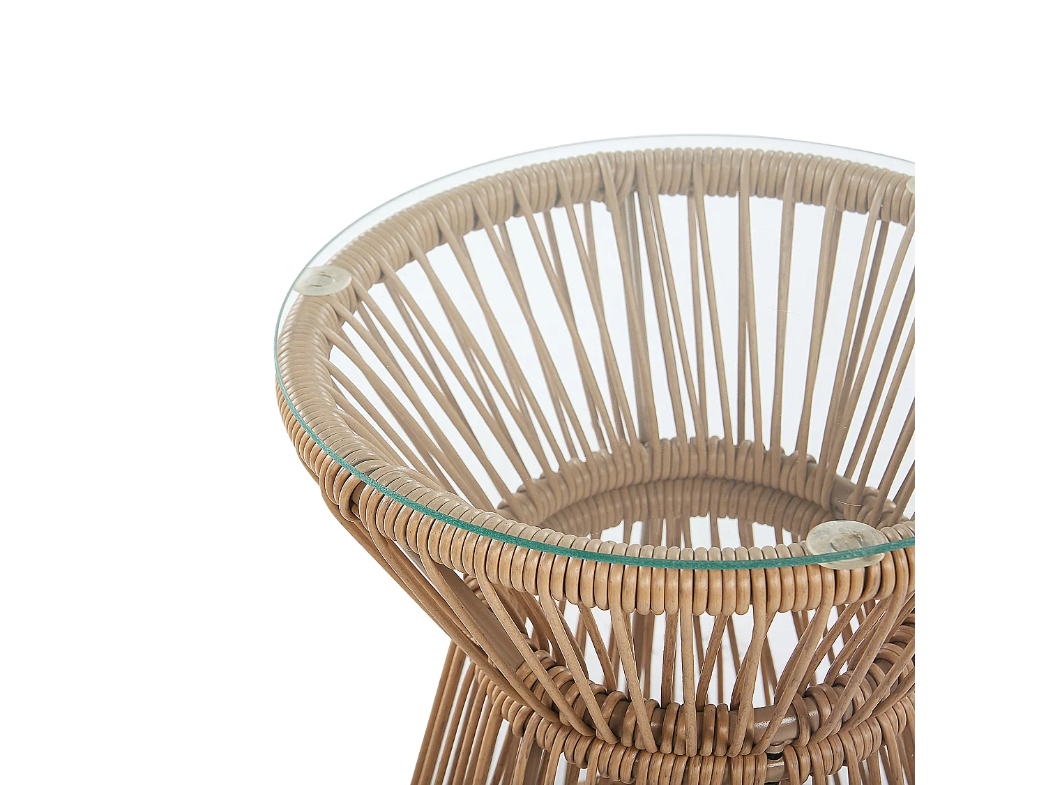 Gemütliches Balkonset Rattan/Stahl 2 Stühle 1 Tisch hellgraue Auflagen Trestina