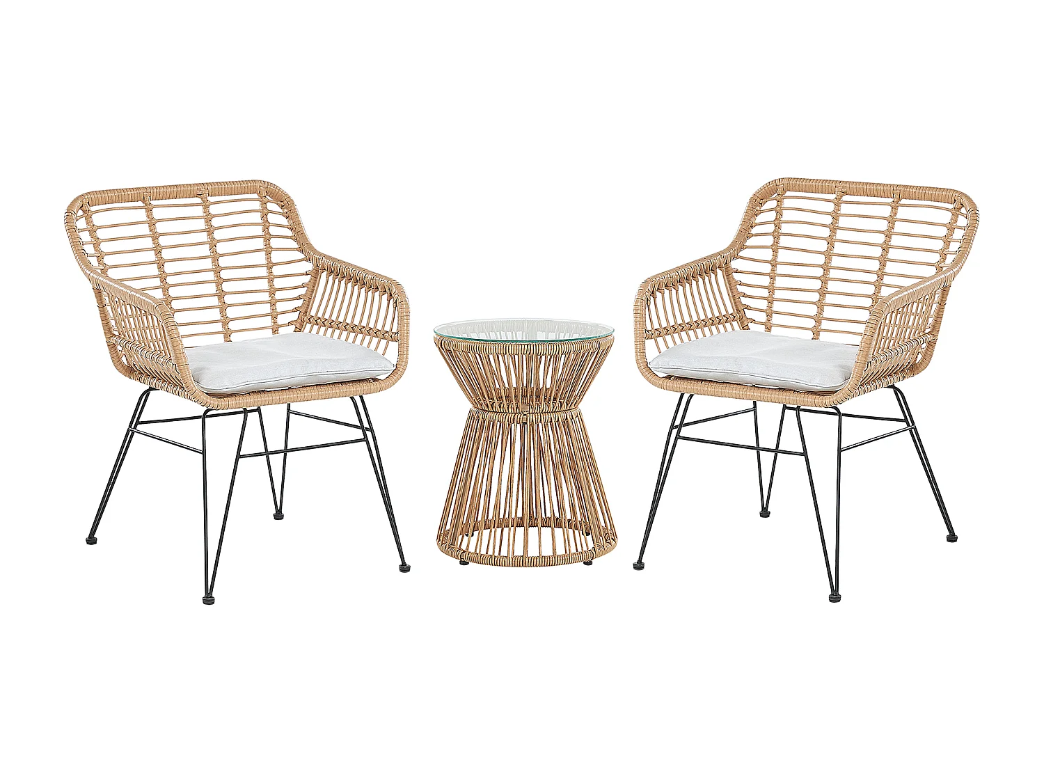 Ensemble pour bistro avec coussins TRESTINA Marron clair