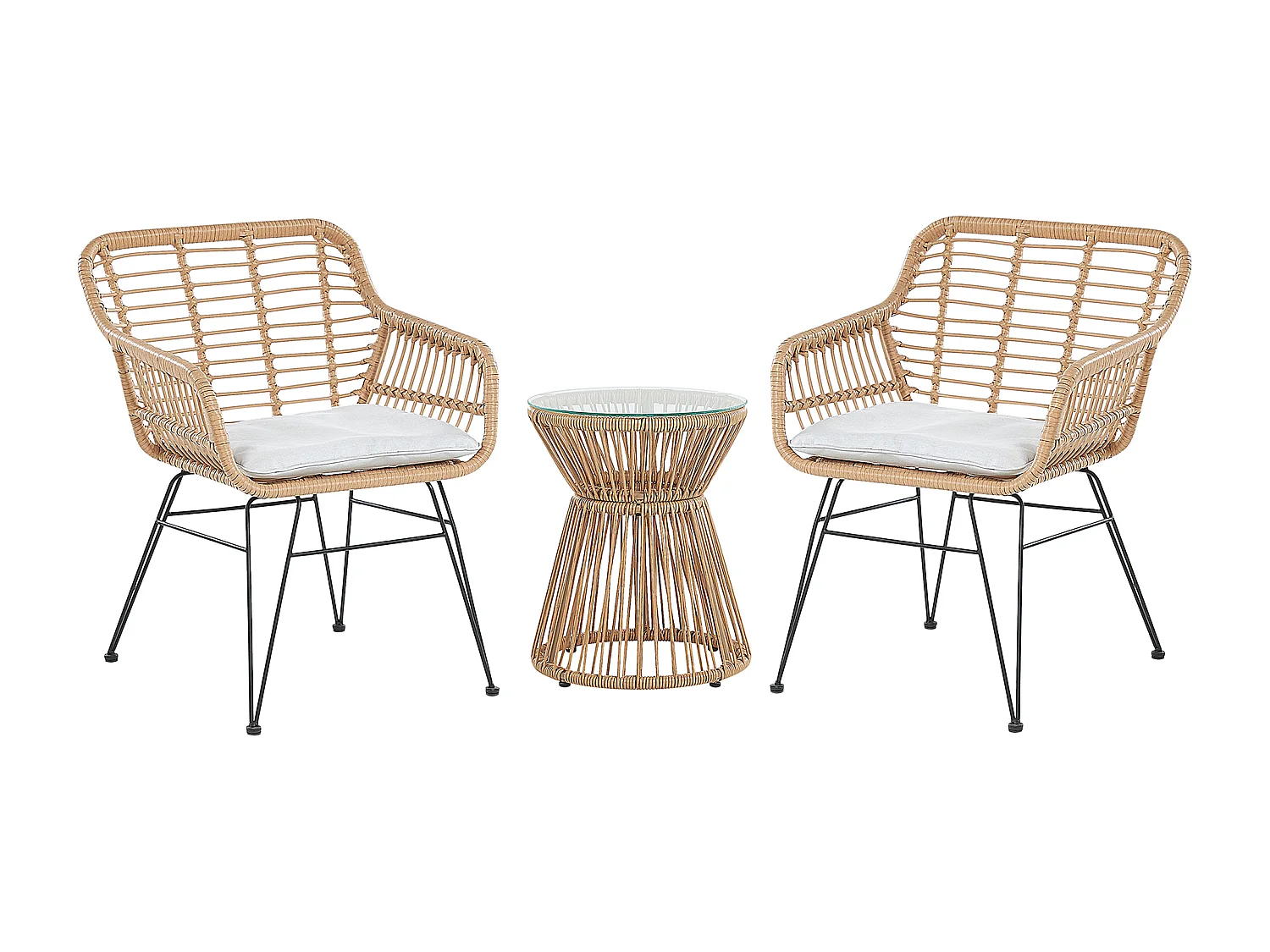 Ensemble bistrot avec coussins TRESTINA Marron clair