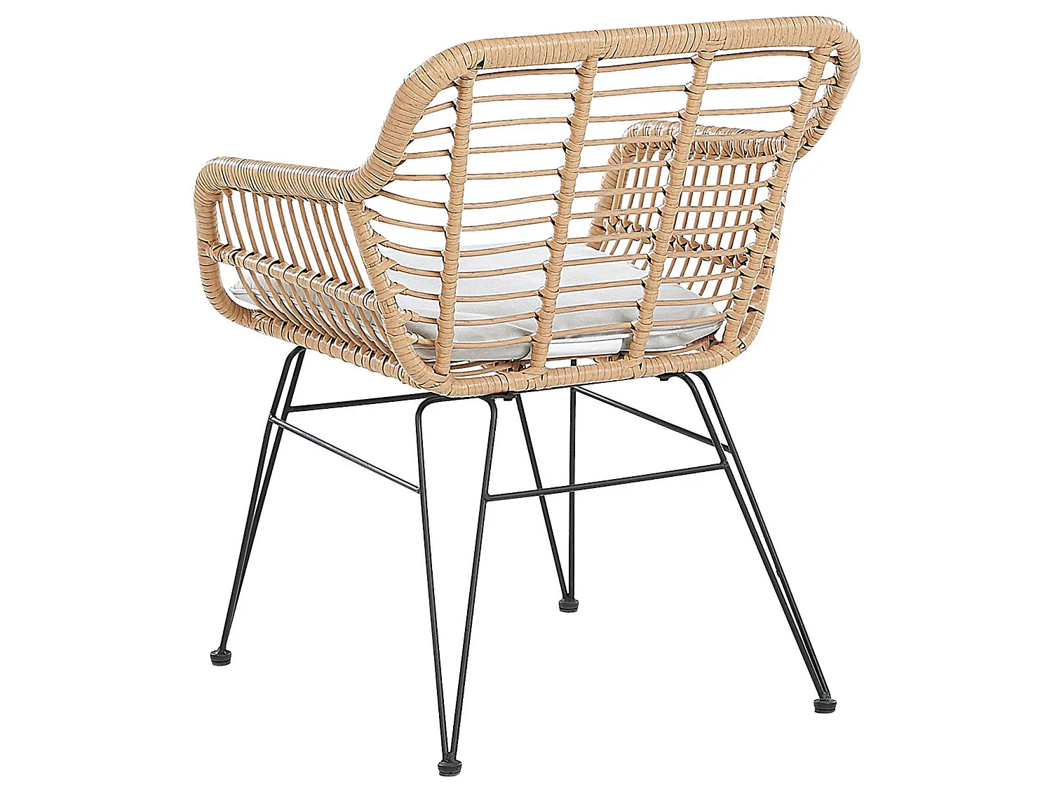 Bistro Set with Cushions TRESTINA PE Rattan Light Brown
