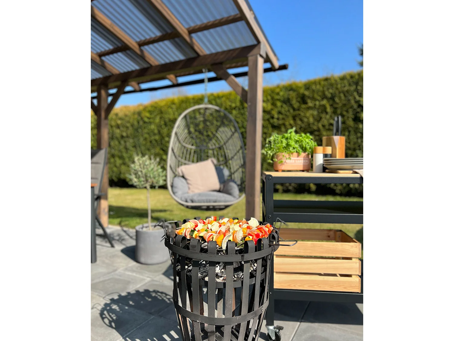Hängesessel CASOLI Polyrattan Grau