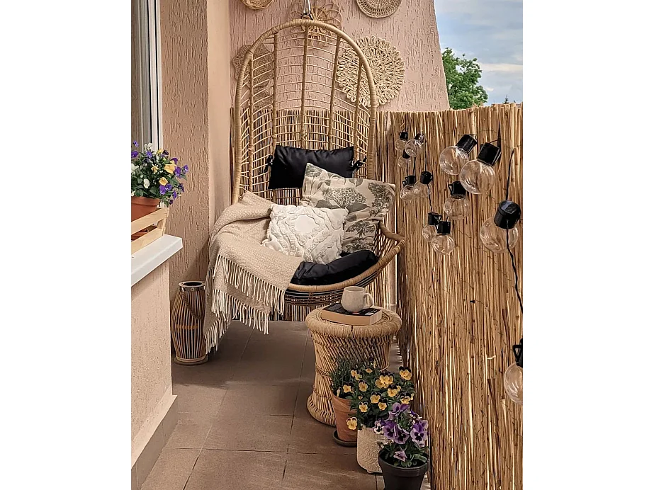 Hängesessel PINETO Polyrattan Naturfarben
