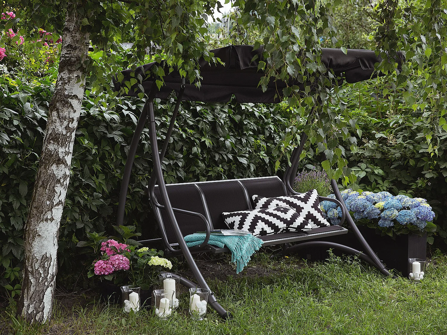 Balancelle de jardin BOGART Métal Noir