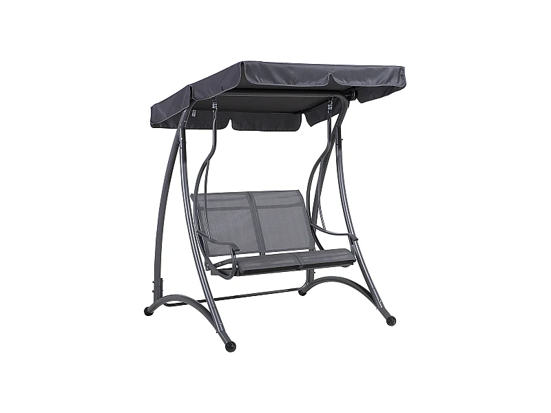 Hollywoodschaukel Gartenschaukel für 2 Personen Sonnendach grau Tesero