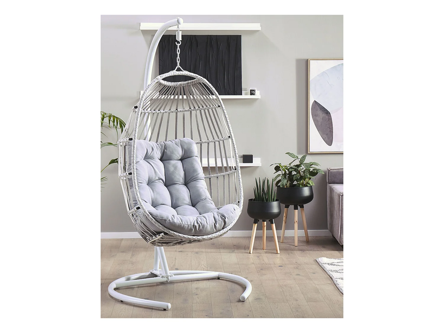 Fauteuil suspendu avec support SESIA Gris clair