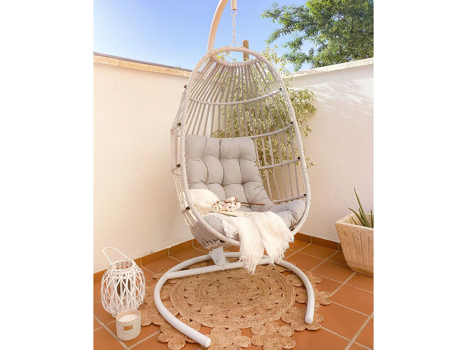 Fauteuil suspendu avec support SESIA Gris clair