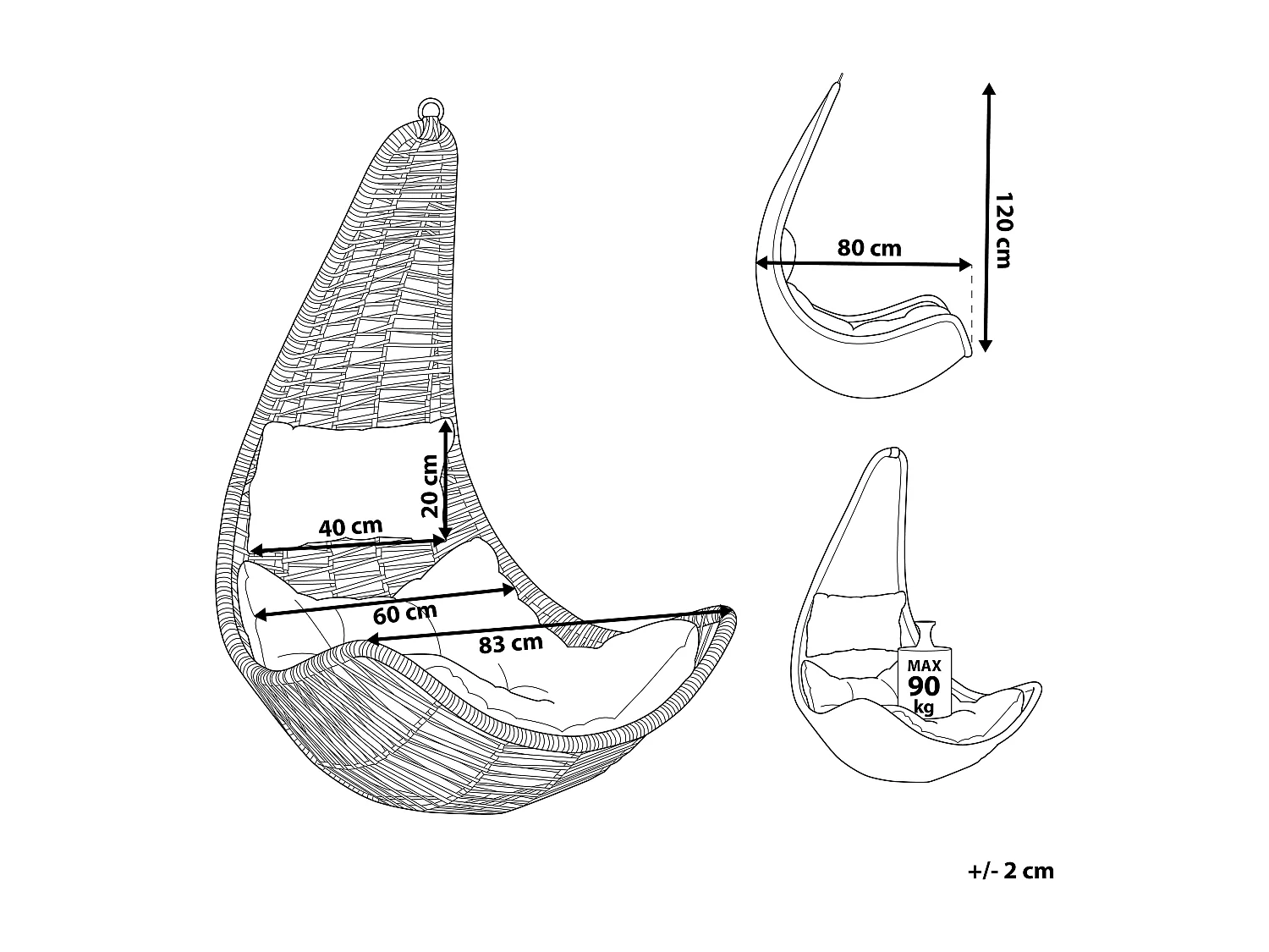 Fauteuil suspendu ATRI II Naturel