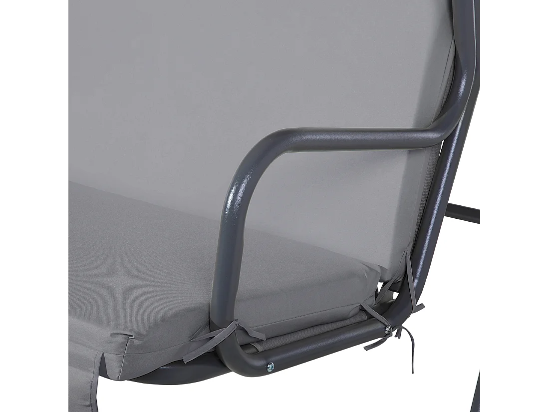 Balancelle de jardin TEMPLE Métal Gris foncé