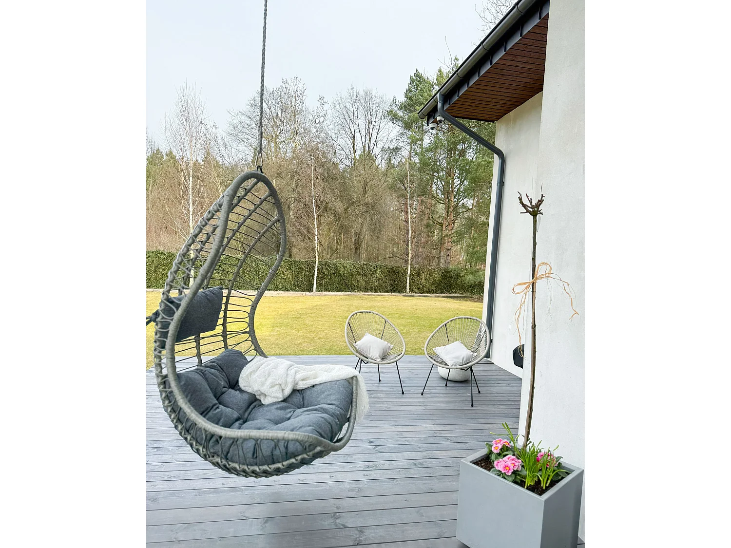 Hängesessel PINETO Polyrattan Grau