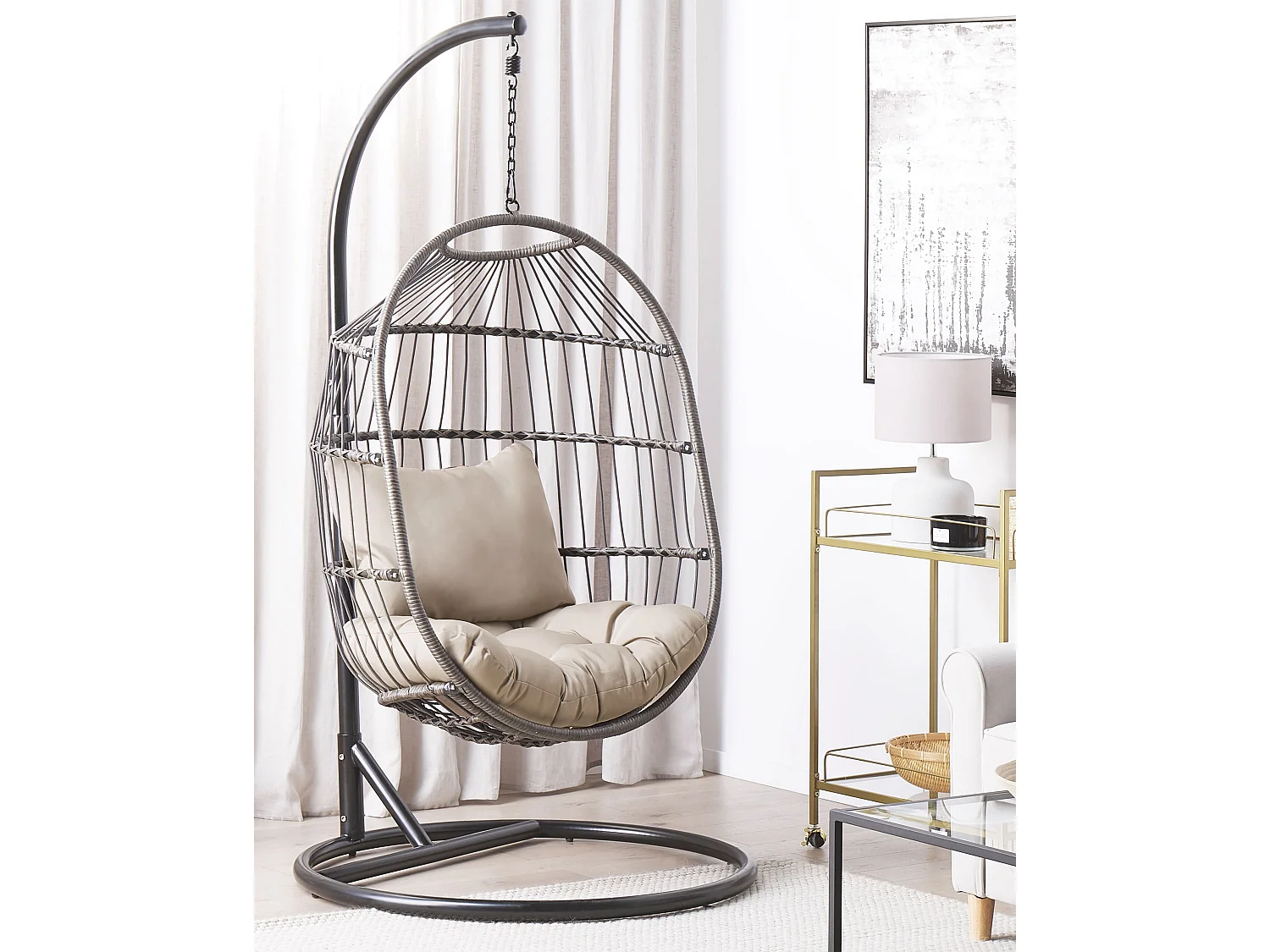 Fauteuil suspendu avec support ALBA Noir