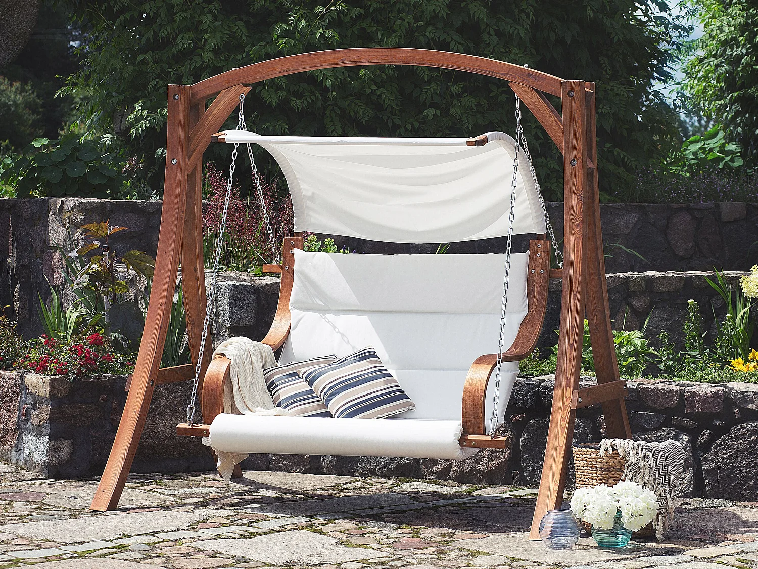 Balancelle de jardin APRILIA Bois Marron