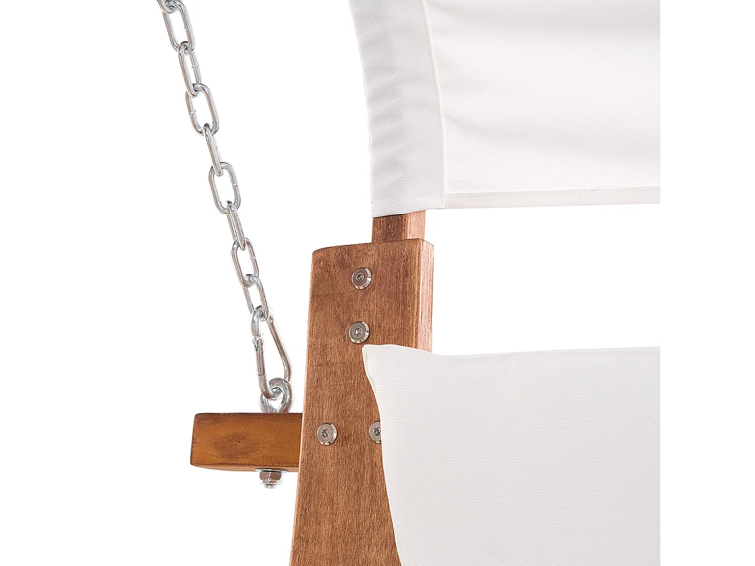 Gartenschaukel Lärchenholz dunkelbraun Sonnendach beige für 2 Personen Aprilia