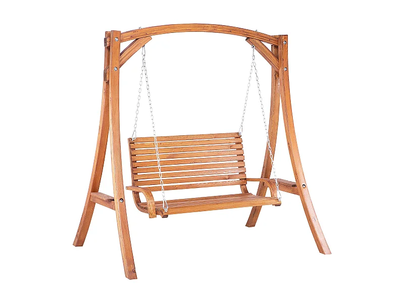 Trendy Gartenschaukel mit Gestell Akazienholz dunkelbraun für 2 Personen Novara