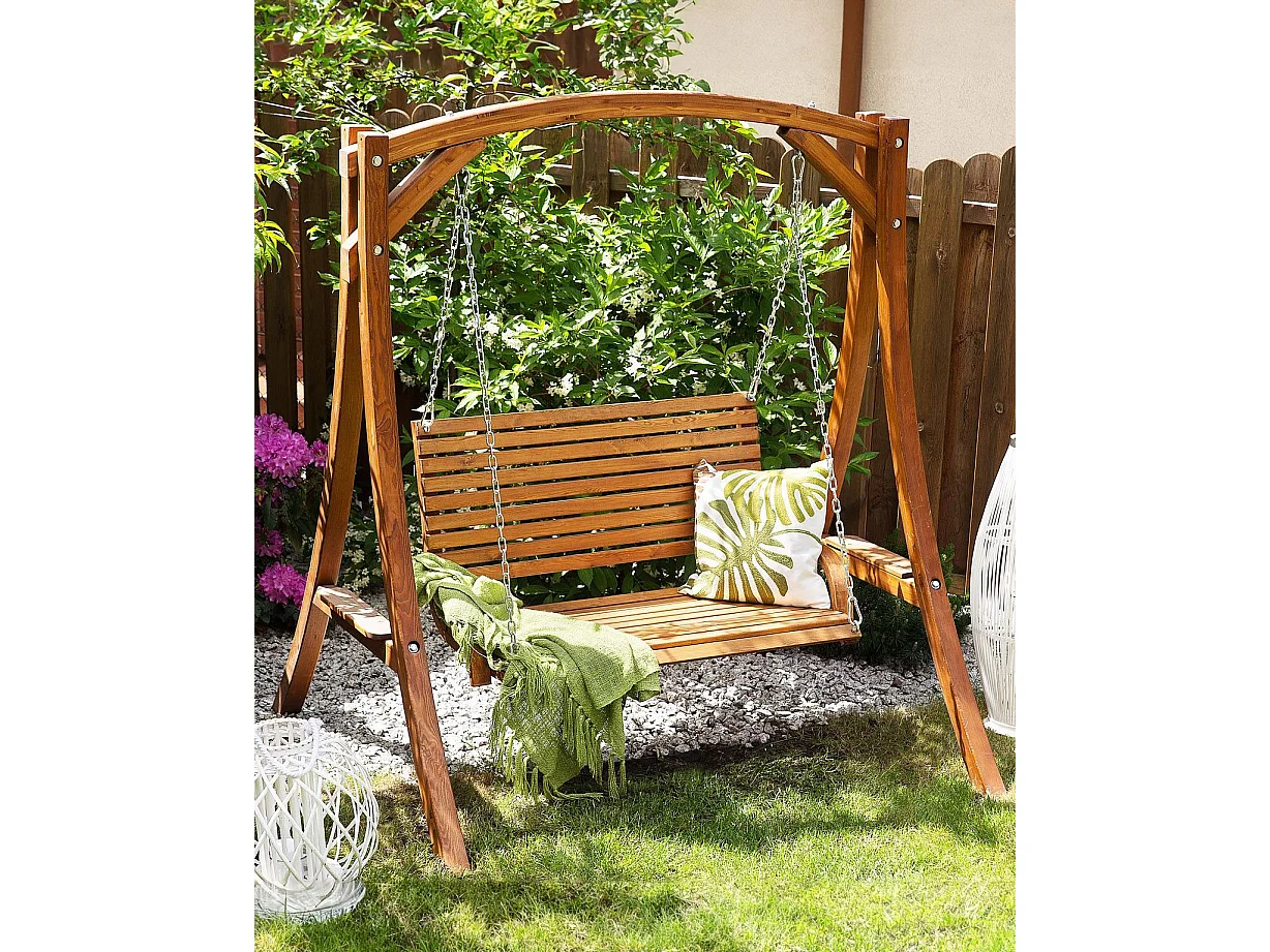 Balancelle de jardin NOVARA Bois Marron