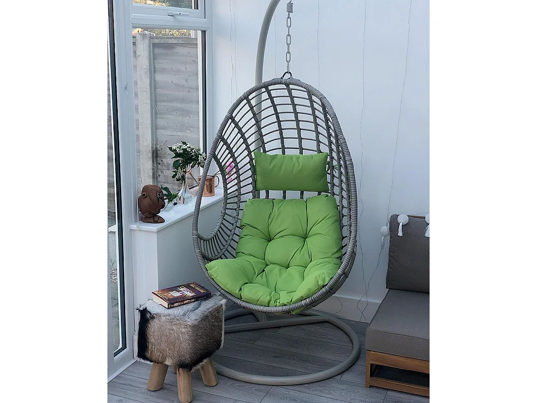 Hängesessel mit Gestell ARPINO Polyrattan Beige