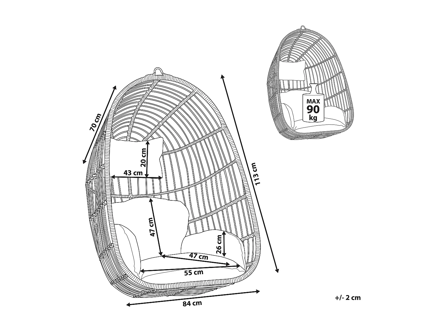 Fauteuil suspendu CASOLI Naturel