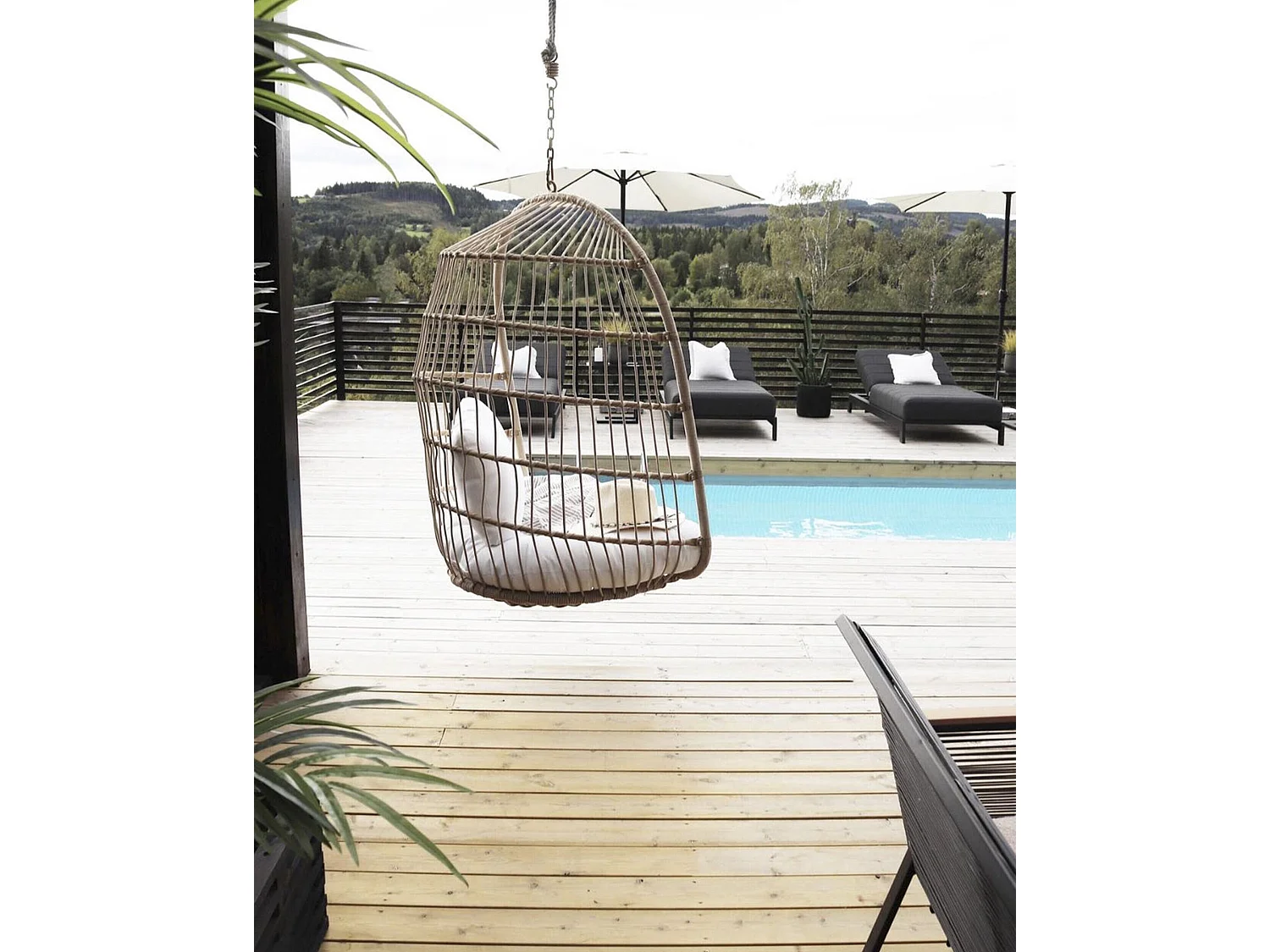 Fauteuil suspendu avec support ALLERA Beige