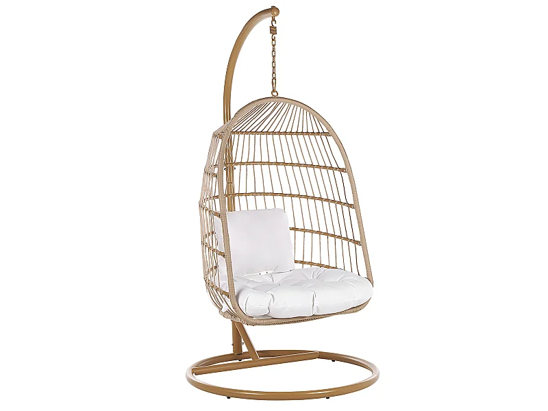 Fotel wiszący ze stojakiem ALLERA Technorattan Beżowy