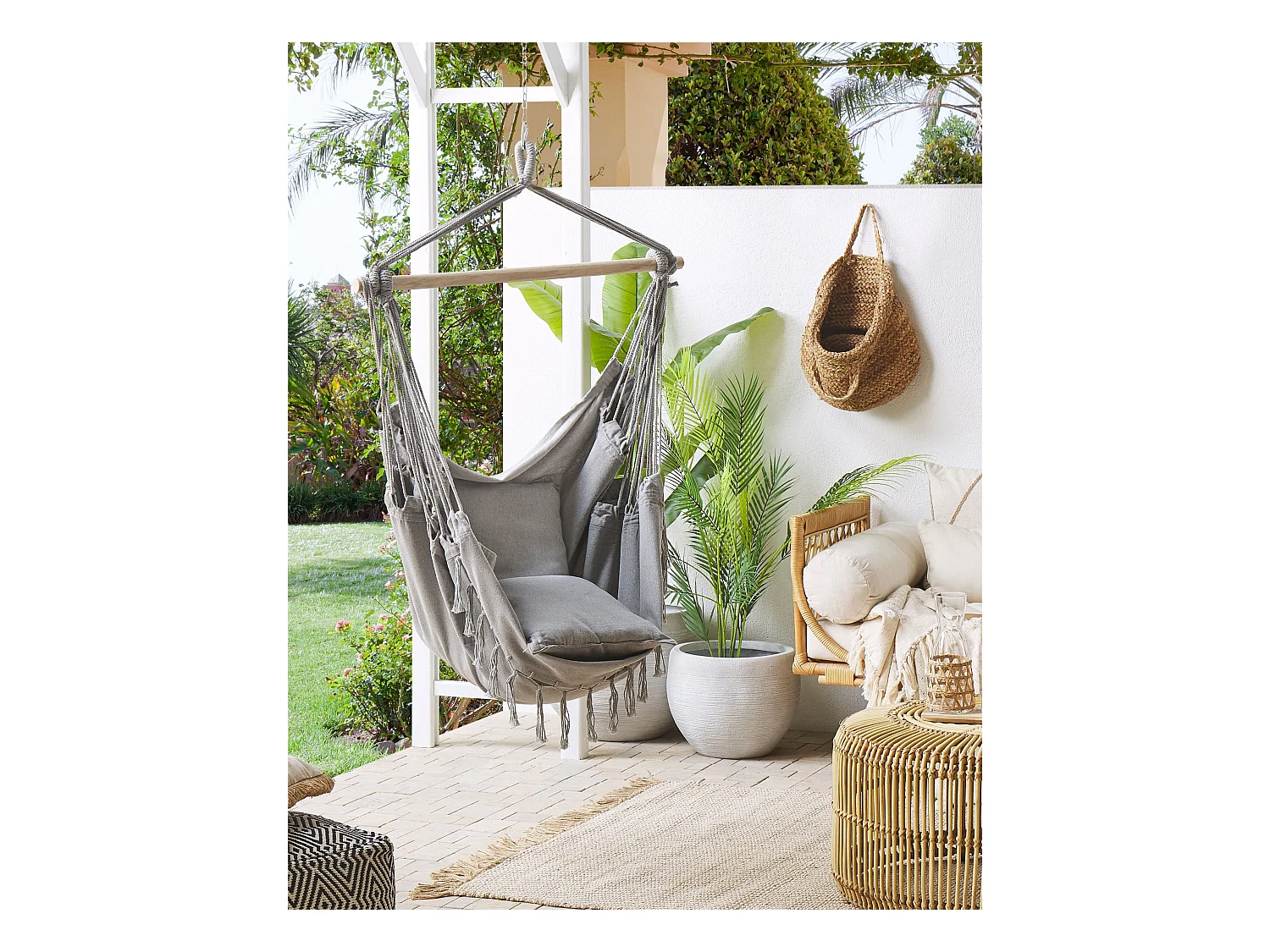 Hängesessel BONEA Baumwolle Hellgrau