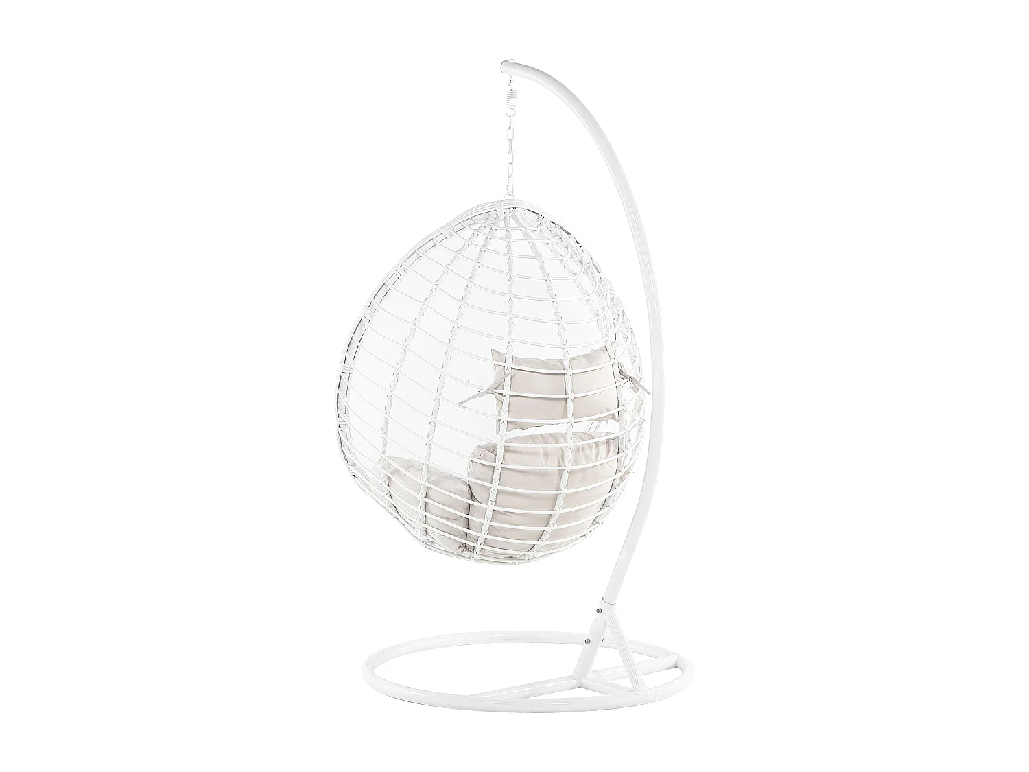 Fotel wiszący ze stojakiem FANO Technorattan Biały