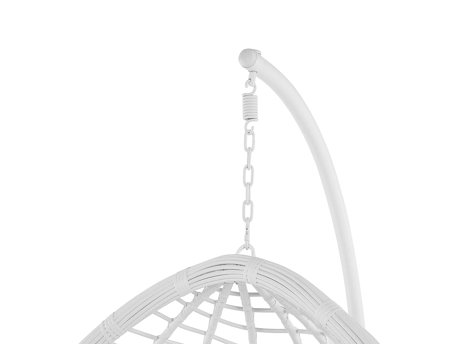 Hängesessel mit weißem Gestell inkl. Kissen Hängestuhl Korb Schwebesessel Fano