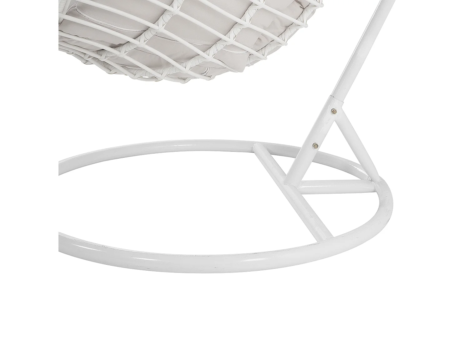 Hängesessel mit weißem Gestell inkl. Kissen Hängestuhl Korb Schwebesessel Fano