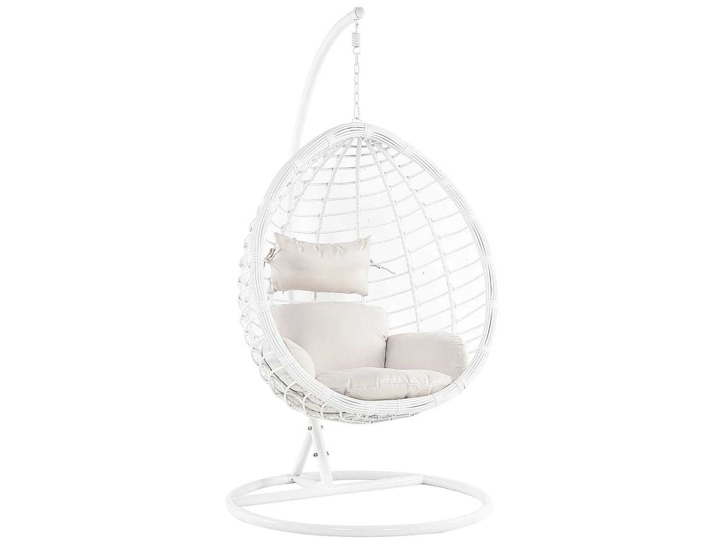 Hängesessel mit Gestell FANO Polyrattan Weiss