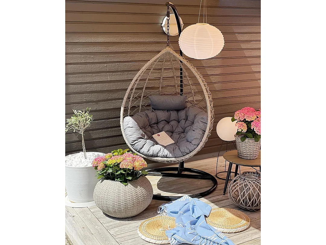 Hängesessel ARSITA Polyrattan Grau